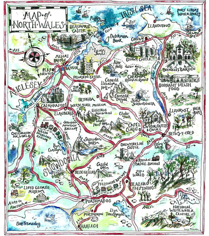 Illustrated Map of North Wales Heavy Shopper