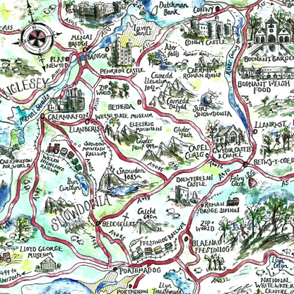 Illustrated Map of North Wales Heavy Shopper